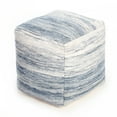 thumbnail image 2 of Bar Harbor 20" x 20" x 20" Blue & Ivory Pouf, 2 of 2