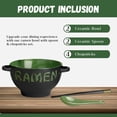 thumbnail image 4 of Juego de cuencos de cerámica para ramen Goodscious, paquete de 2 unidades, 620 ml, color verde, 4 of 7