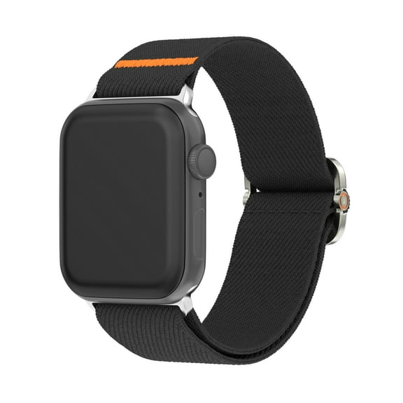 Stretchy Band Compatible with Apple Watch Band 38/40/41/42mm(S11 S10) Men Women, Soft Nylon Elastic Braided Strap for iWatch SE 3/2/1 & Series 11/10/9/8/7/6/5/4/3/2/1, Black