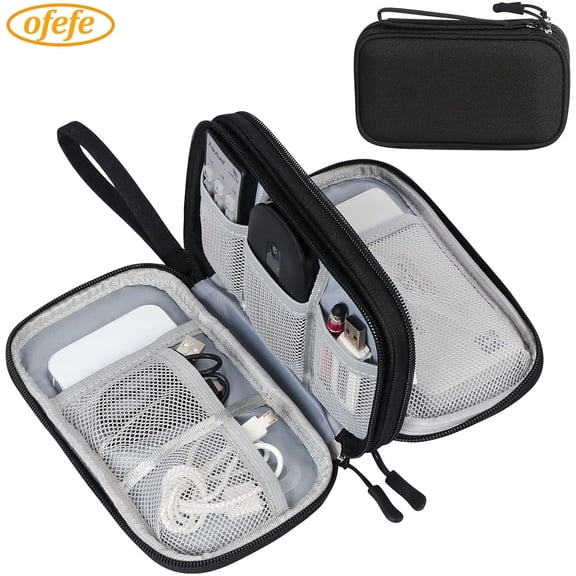 Travel Cable Organizer Pouch Case Portable Waterproof Double Layers All-in-One Storage Bag electronics bag made of fabric
