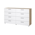 thumbnail image 4 of Tvilum Loft 8 Drawer Double Dresser for Adults, Oak Structure and White High Gloss, 4 of 15