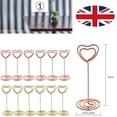 thumbnail image 2 of EeaseMX 12 soportes para fotos con forma de corazón de oro rosa, para colocar números de mesa y sujetar menús de papel para bodas., 2 of 7