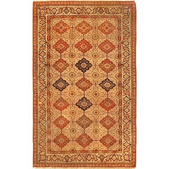 Pasargad Home Antique Denver Beige Lamb's Wool Area Rug  4' 8" X 7' 5"