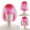 Pink, variant on TAZAG short straight hair wig with bangs, universal synthetic wig for Halloween, parties, anime role-playing daily