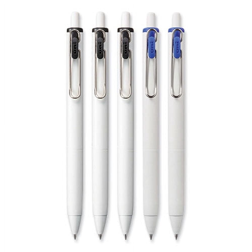 uniONE Gel Pen, Retractable, Medium 0.7 mm, Business Ink-Color Assortment, White Barrel, 5/Pack | Bundle of 10 Packs
