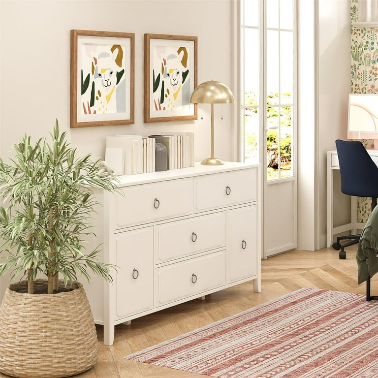 Novogratz Her Majesty 4 Drawer/2 Door Wide Dresser, Pale Green