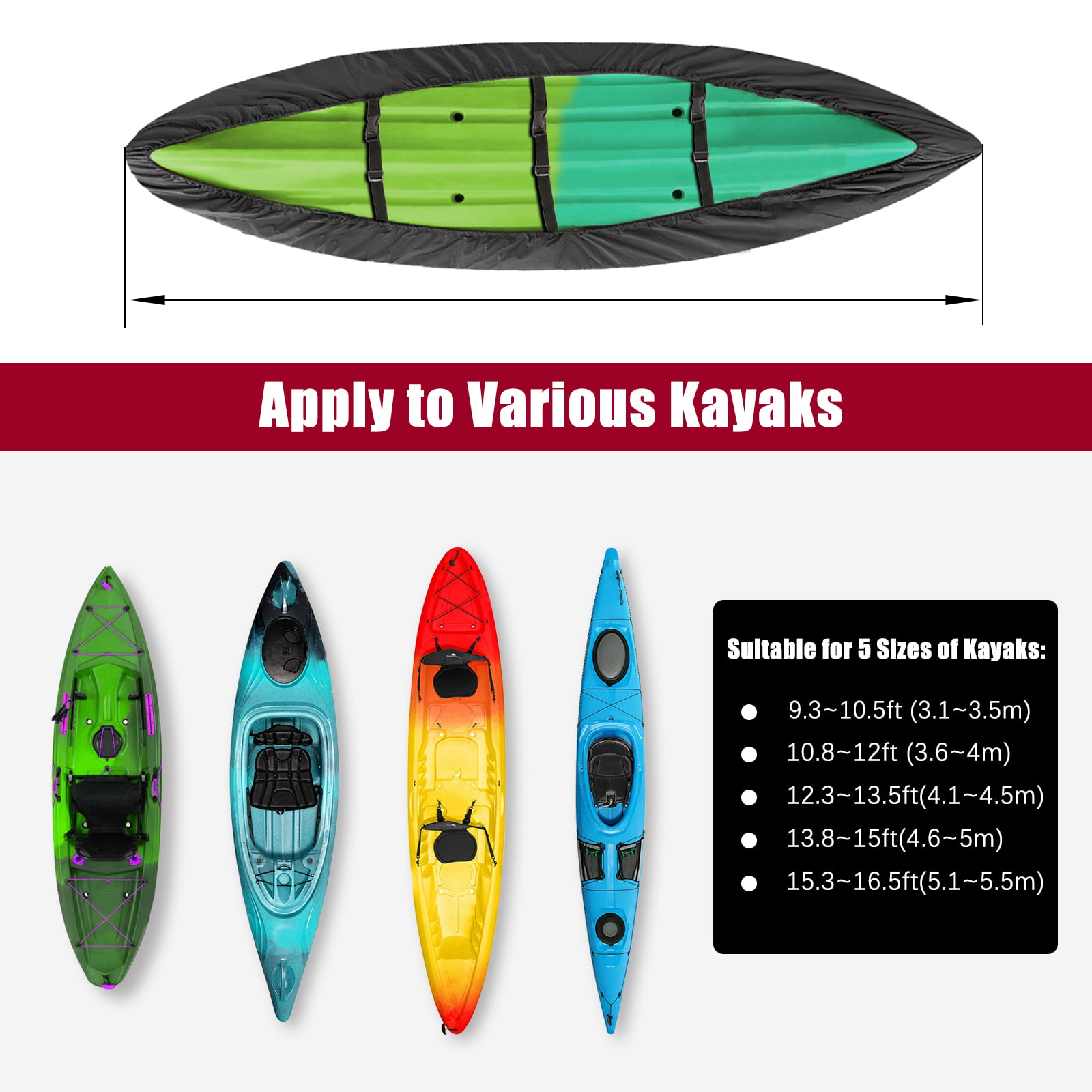 SUP Paddle Boards for Indoor/Outdoor Storage. LIBZAKI Kayak Cover Accessories 
