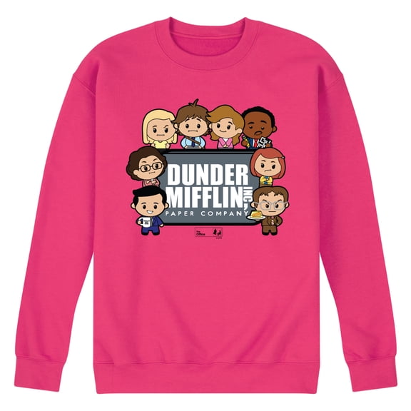 The Office - Dunder Mifflin Cute Characters - Men's Crew Neck Fleece Pullover