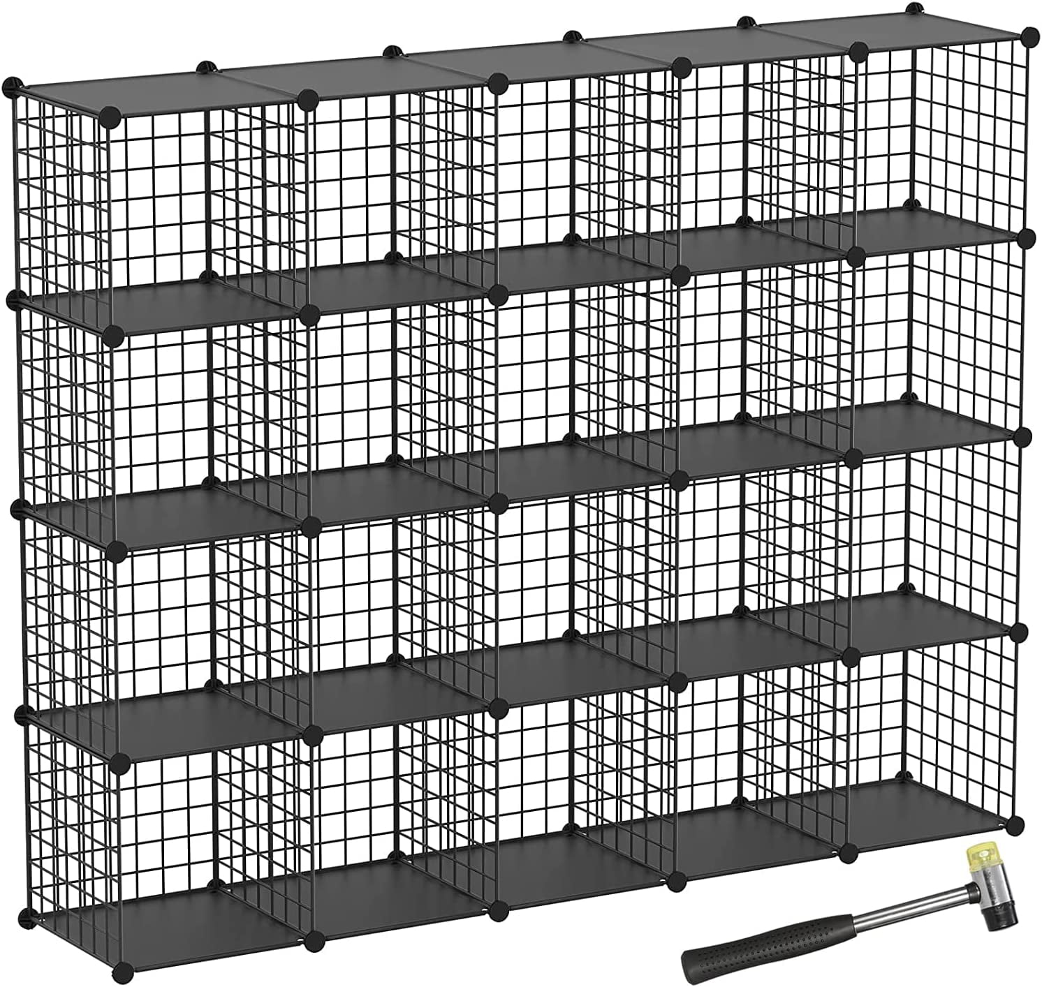 Wire Cube Storage Organizer, 20Cube Metal Storage Shelves Bookshelf