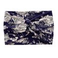 thumbnail image 4 of Floral Bandana Headbands for Women Knotted No Head Bands Soft Turban Headband Hair Accessories Boho Casual Sport Hair Accessories for Women Yoga Workout(Navy,One Size), 4 of 4