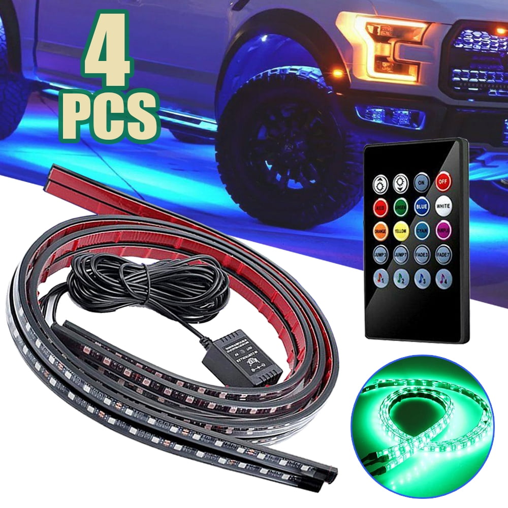 LED 7 Color Car Tube Underglow Underbody System Neon Lights Kit -