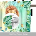 thumbnail image 6 of Forest Lion Butterfly Leaf Valances for Windows,Kitchen Valance Rod Pocket Short Curtain, Summer Animal Green Plant Valance Curtain Window Valances for Bedroom Bathroom Living Room 42x12in, 6 of 9