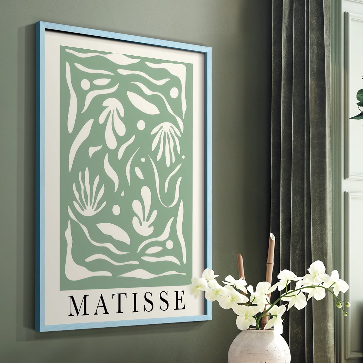 Matisse CLXXXIV Framed Print in Blue Solid Wood 8 x 10 Framed Print