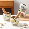 thumbnail image 3 of Multifunctional Seasoning Pounder Ceramic Manual Spice Bowl Mortar and Pestle Set Herb Grinder, 3 of 4