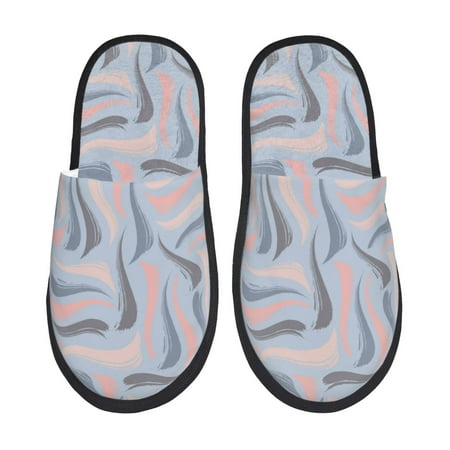 

Slippers for Women colorful abstractly striped Womens Slippers Fuzzy Winter House Shoes Soft Anti-Skid Slippers Indoor and Outdoor