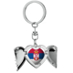 thumbnail image 1 of nacional en la Copa Mundial de fútbol de Serbia Llavero de alas de ángel en forma de corazón, 1 of 3