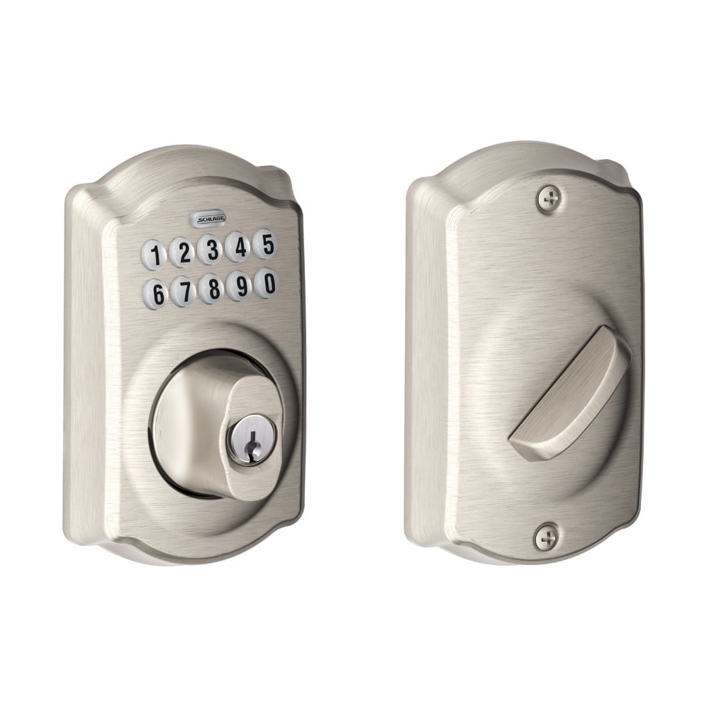 Schlage Be365vcam619 Satin Nickel Camelot Keypad Deadbolt Walmart Com