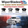 thumbnail image 2 of 2022 Toyota Sequoia Beam Wiper Blades Wipers w/1yr Warranty (Set of 2) (WiperBladesUSA), 2 of 5