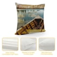 thumbnail image 4 of PHYHOO Vintage Retro Style Relax You're on Lake Time Boat and Paddle Pattern Linen Throw Pillow Case Cushion Cover for Sofa Home Decorative Square  White, 4 of 5