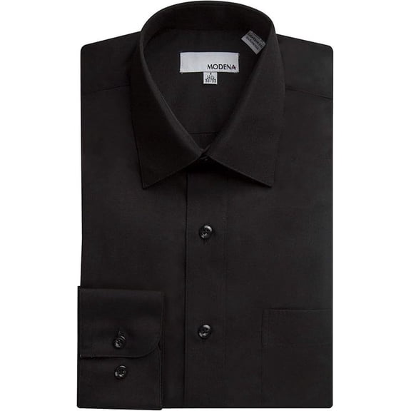 Modena Mens Slim Fit Long Sleeve Solid Dress Shirt Colors