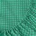 thumbnail image 6 of Mainstays Kids 100% Cotton Percale Bed Sheet Set, Twin, Green Grid, 3 Pieces, 6 of 7