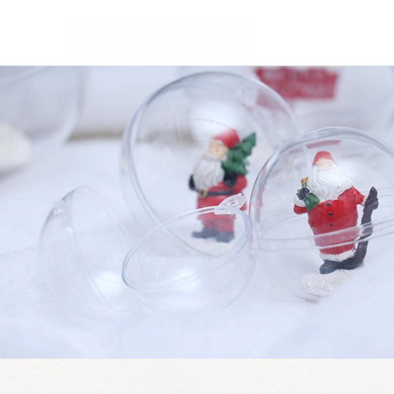 40 Pack Clear Plastic Fillable Ornament,Transparent Plastic Craft Ornament Balls,DIY Bath Bomb Mold for Christmas Tree,Wedding,Party,Home Decor,3