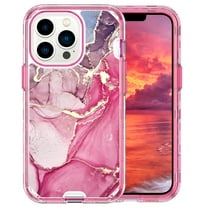 Dteck for iPhone 13 Pro Max Case Rugged Cover with IMD Marble Fashionable Designs for Women Girls, Protective Phone Cover for iPhone 13 Pro Max, Rose