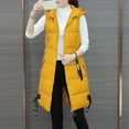 thumbnail image 3 of CAICJ98 Womens Vests Fashion Women's Lightweight Zip Up Hooded Vest Fashion Sleeveless Quilted jacket With Pockets Yellow,XXL, 3 of 5