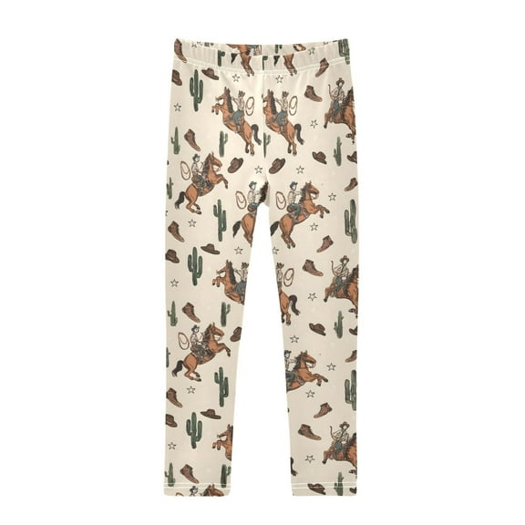 joogoo Girls' Leggings Cactus Cowboys Yoga Pants 6T