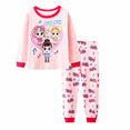 thumbnail image 3 of 2 girls casual crew neck cartoon print pajama sets, 3 of 5