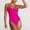 Hot Pink, variant on Sakmal Cheeky Swimsuit for Women Tummy Control Black One Piece Beach Swimsuits Tie Back Solid Swimwear