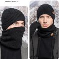 thumbnail image 3 of Gorro de invierno, gorro, bufanda, guantes con pantalla táctil, conjunto para hombres y mujeres, negro, 3 of 5