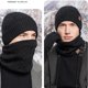 thumbnail image 3 of Juego de gorro de invierno, bufanda, guantes con pantalla táctil para hombres y mujeres, color negro, 3 of 5