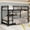 Black, variant on Metal Twin Over Twin Bunk Bed Frame, Heavy Duty Stable Steel Bed with Noise Reduction Design, Safety Guardrail & Built-in 3-Step Ladder, Low Profile Structure, No Box Spring Needed
