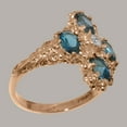 thumbnail image 3 of LBG British Made 9k Rose Gold Cubic Zirconia & London Blue Topaz Womens Anniversary Ring - 33 size options - Size 8.5, 3 of 6