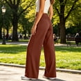 thumbnail image 5 of Aezemi Women Wide Leg Lightweight Pants Elastic Waist Loose Fit Flowy Palazzo Long Pants Summer Fall Outdoor Fashion Casual Trousers with Pockets XXL, 5 of 6