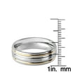 thumbnail image 3 of Coastal Jewelry Two Tone Stainless Steel Brushed Grooved Ring (7mm), 3 of 4