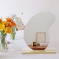 thumbnail image 3 of PEONAVET Diy Paper Tabletop Make Up Mirror Board European Style Home Decoration Irregular Wooden, 3 of 8