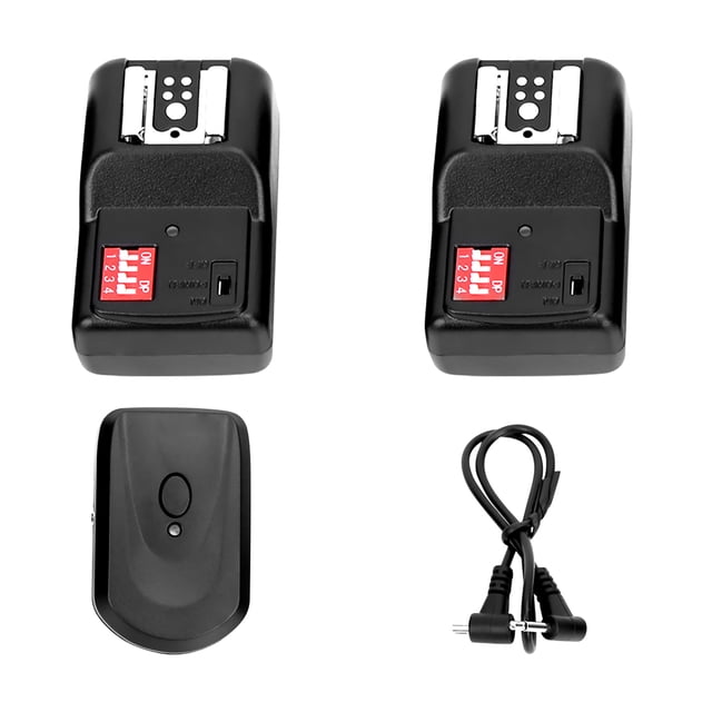 Ensemble de Déclencheurs Flash Sans Fil, Émetteur et Récepteur Flash 16 Canaux 433MHZ avec Câble de Synchronisation, Télécommande Sans Fil Speedlite pour Unités Flash