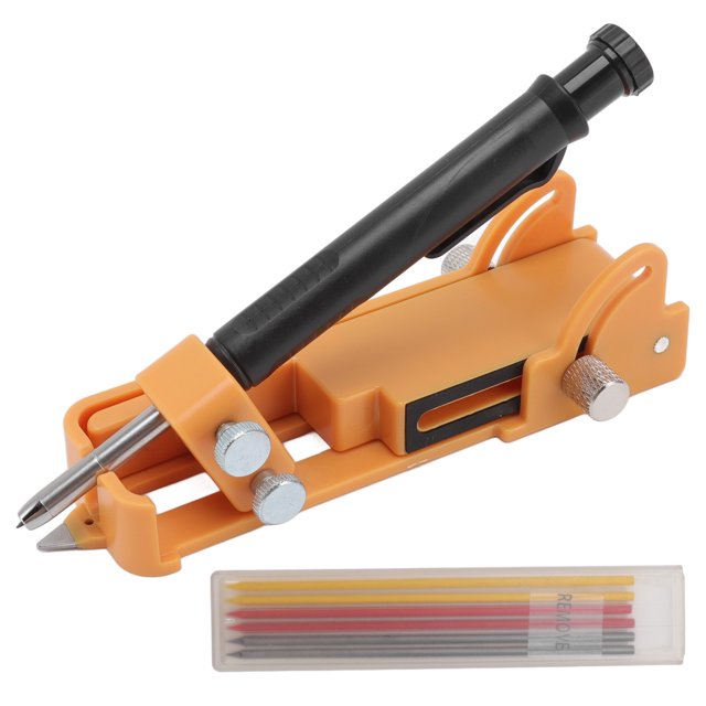 Outil de Traçage en Alliage d'Aluminium, Outil de Traçage Multifonction Réglable pour Simplifier la Copie et le Traçage, pour Dessiner des Lignes Parallèles et des Arcs, pour Menuisiers, Jaune