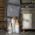 thumbnail image 4 of Sziqiqi Rustic White Floor Vases Set of 3: Metal Extra Large Vase for Dried Flowers Shabby Chic Oversized High Vases Standing Antique Terracotta Farmhouse Vase for Pampas Grass Twigs Wicker, 4 of 10