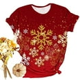 thumbnail image 2 of DeHolifer Christmas Shirts for Women Xmas Printed Tree Shirt Top Short Sleeve Crew Neck Casual Plus Size T Shirt Red XL, 2 of 4