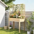 thumbnail image 2 of Outsunny Jardinière Surélevée en Bois avec 3 Treillis, 2 of 10
