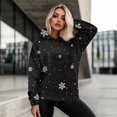 thumbnail image 5 of COEQINE Oversized Sweatshirts Pullover Long Sleeves Women's Hoodies Loose Comfy Fit Cozy Crewneck Sweatshirt Casual Wear Hooded Sweatshirt Fashion Y2K Hooded Women Snowflake Black, S, 5 of 7