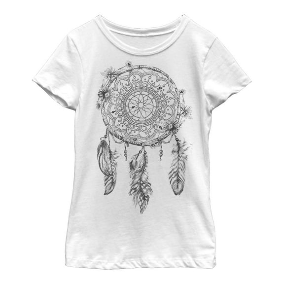 Girl's Lost Gods Dream Catcher Print  Graphic Tee White Medium