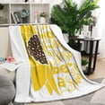 thumbnail image 2 of Soft Flannel Sunflower Blanket: Perfect 50x60in Throw Blanket for Bed, Sofa, Office Beautiful Couch Blanket Gift for Women, 2 of 5