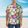 thumbnail image 4 of Lsque Colorful Easter Eggs pattern Hawaiian Shirt for Men, Unisex Summer Beach Casual Short Sleeve Button Down Shirts-X-Large, 4 of 9