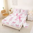 thumbnail image 2 of Manfei Coquette Pink Bow Full Size Sheets For Girl,Cute Letter X Monogrammed Bed Sheets For Kids,4pcs, 2 of 6