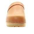 thumbnail image 4 of KLÄGN Tuva Wood Open Back Grip Caramel Veg Tan Leather Clogs, 4 of 9