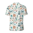 thumbnail image 3 of Vsdgher Eiffel Tower Print Men's Short Sleeve Stretch Polo Shirt, Moisture-Wicking Performance Polo Shirt, 3 of 8